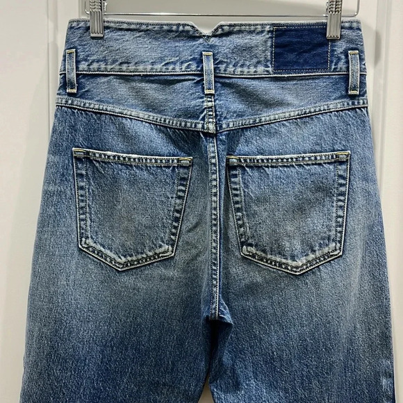 Amo High Rise Straight Leg Tapered Denim Jeans Sz 6 - Picture 3 of 4